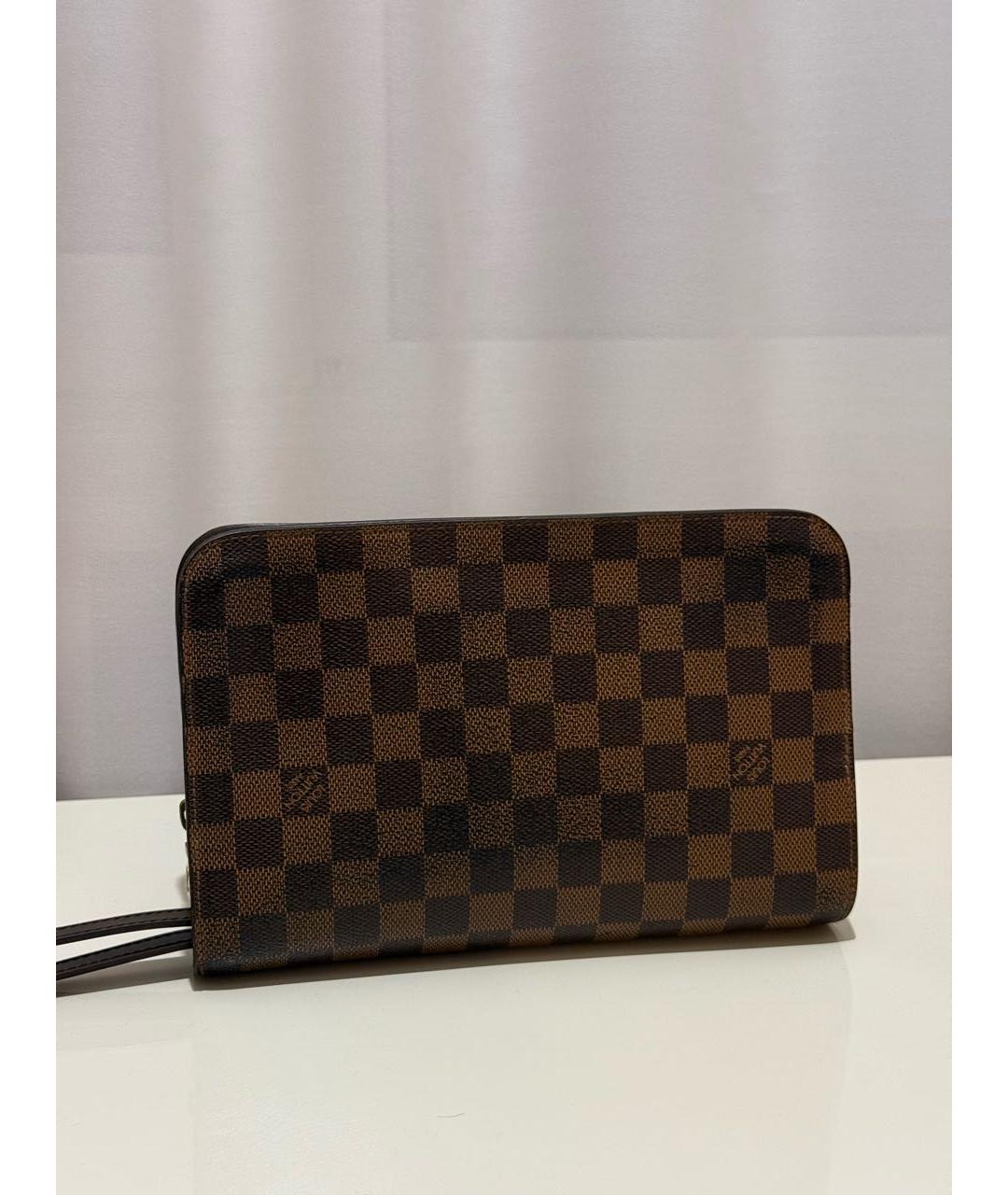 LOUIS VUITTON Коричневая кожаная барсетка, фото 6