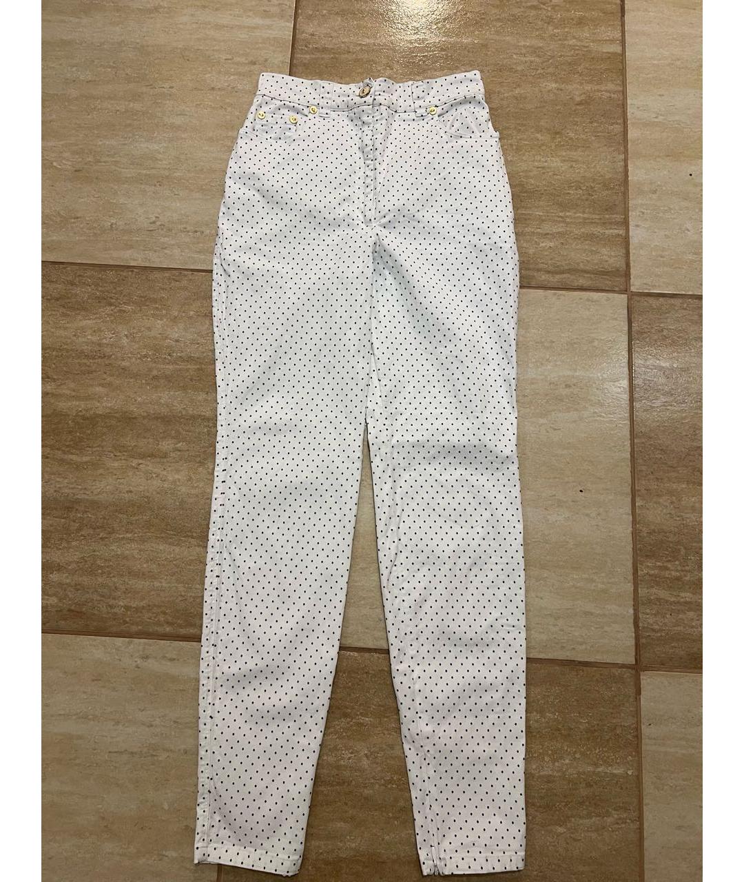 VERSUS VERSACE Белые хлопко-эластановые джинсы слим, фото 7