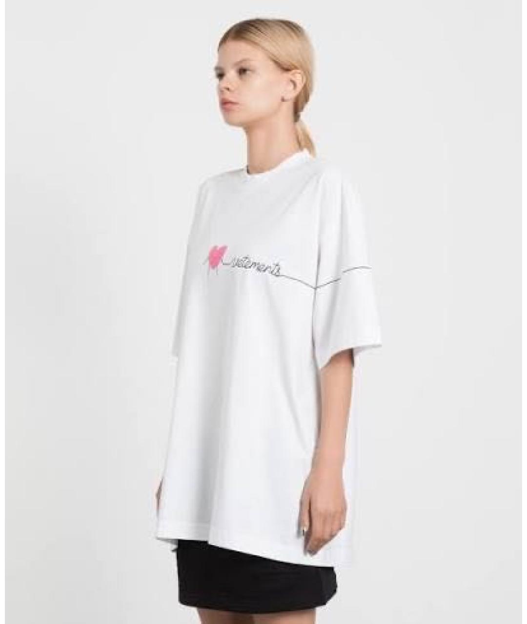 VETEMENTS Белая хлопковая футболка, фото 4