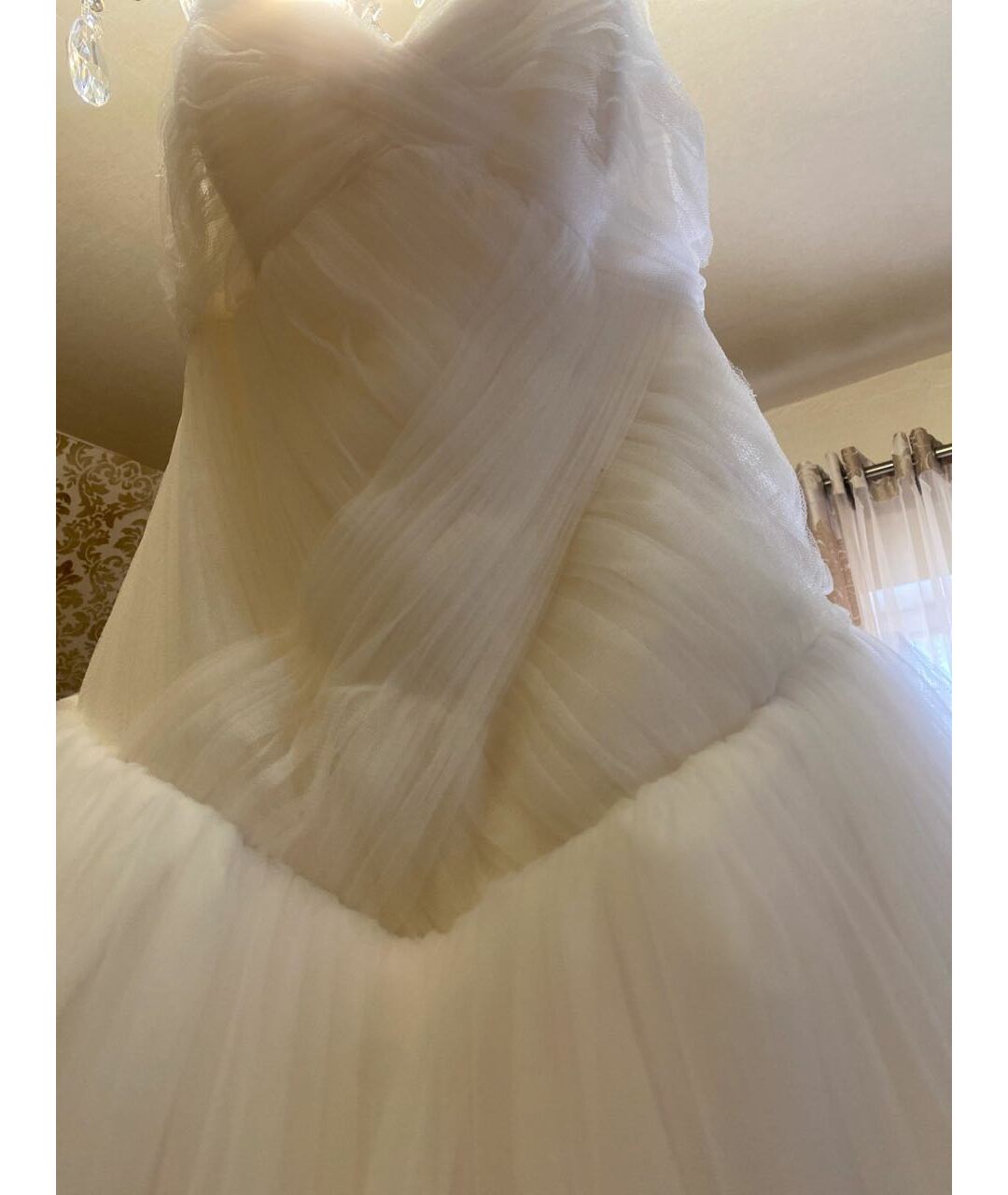 VERA WANG Белое сетчатое свадебное платье, фото 4