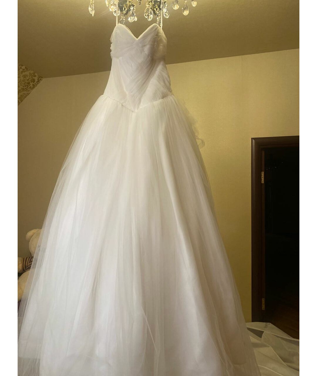 VERA WANG Белое сетчатое свадебное платье, фото 7