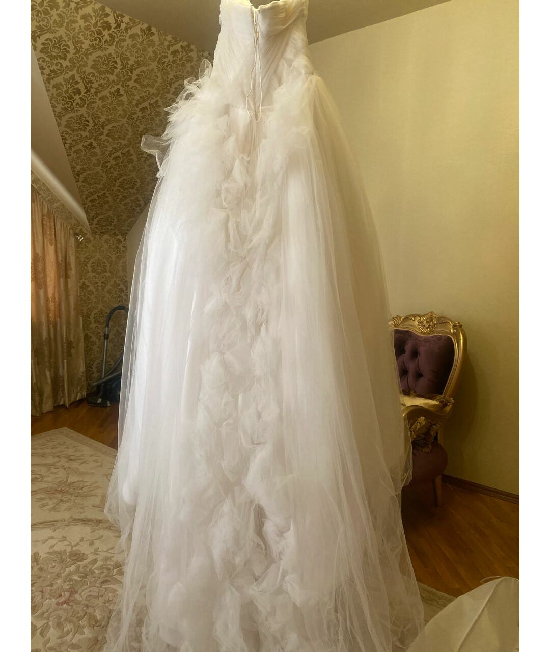 VERA WANG Белое сетчатое свадебное платье, фото 6