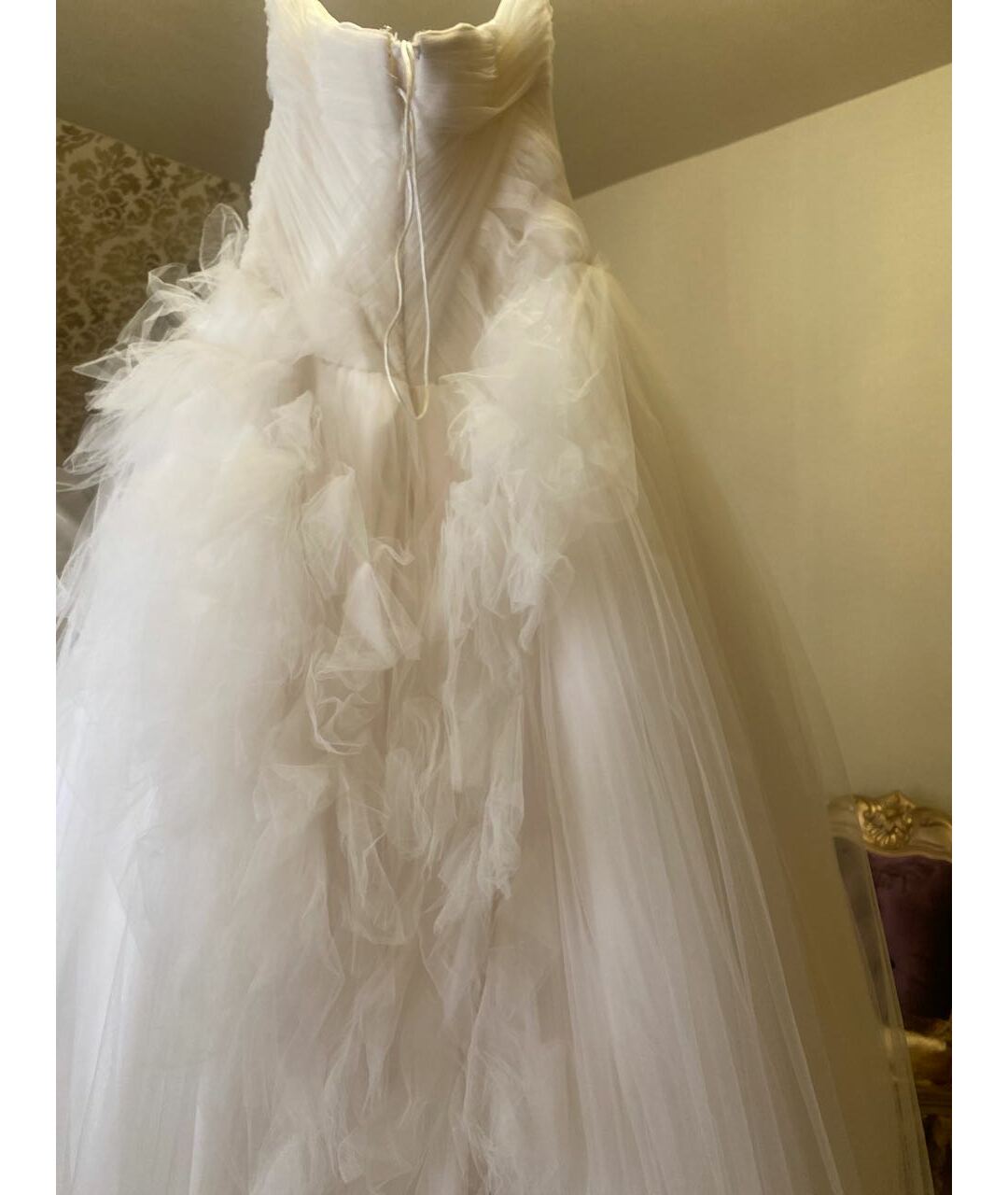 VERA WANG Белое сетчатое свадебное платье, фото 2