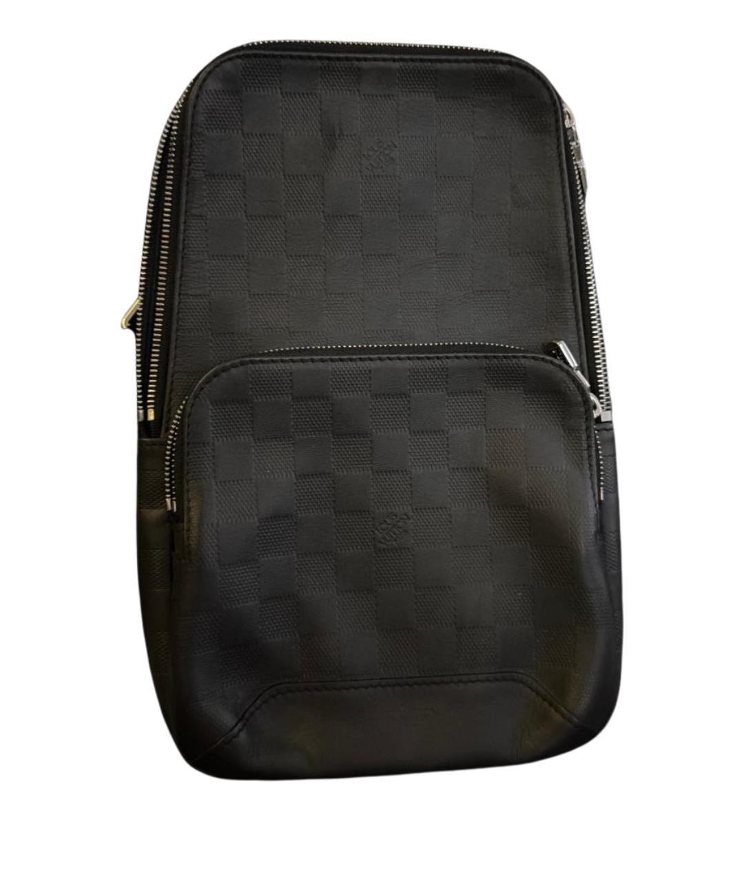 LOUIS VUITTON Черная кожаная сумка на плечо, фото 1