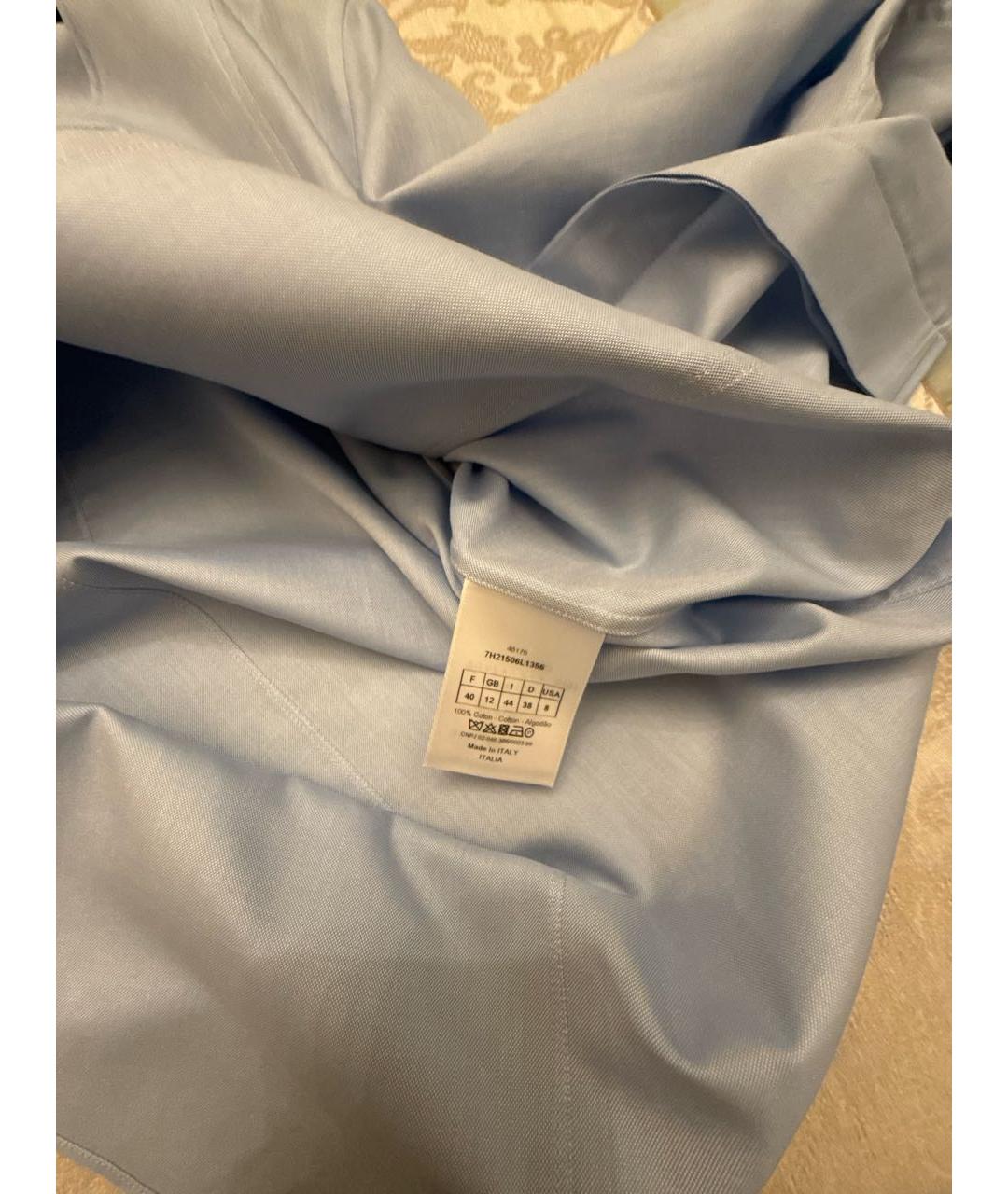 CHRISTIAN DIOR Голубая хлопковая рубашка, фото 3