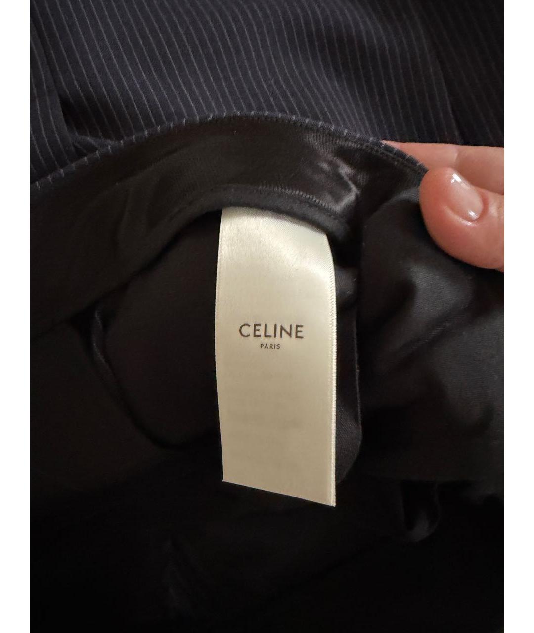 CELINE Темно-синий шерстяной костюм с брюками, фото 3