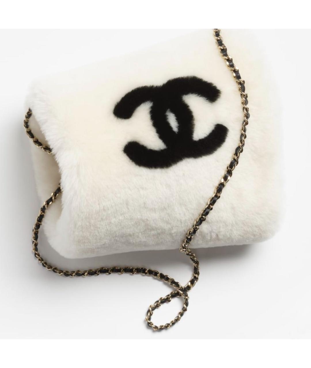 CHANEL Белый шерстяной шарф, фото 3