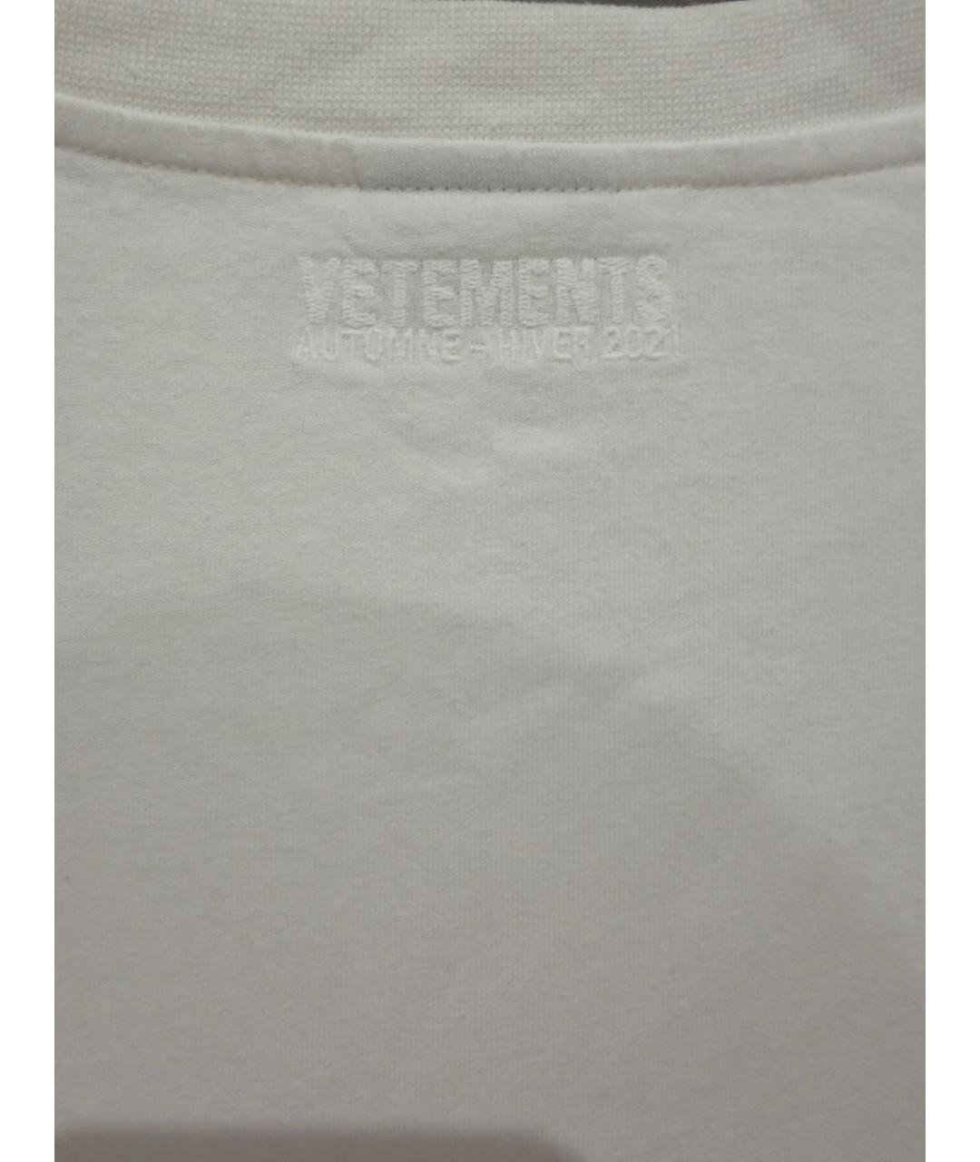 VETEMENTS Белая хлопковая футболка, фото 5