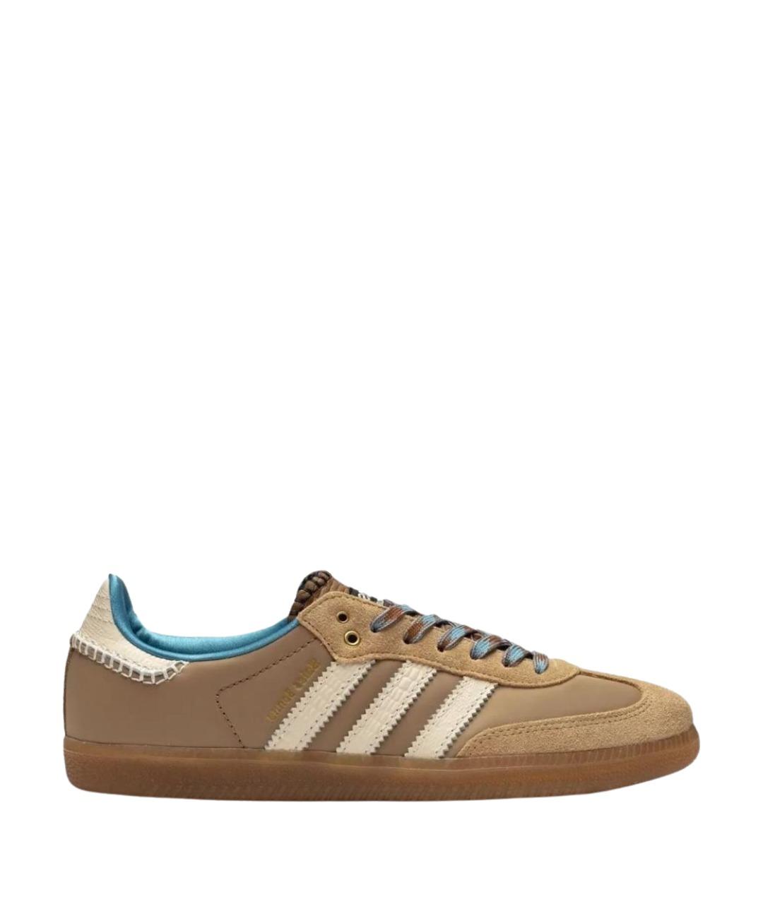 ADIDAS Коричневые кожаные кроссовки, фото 1