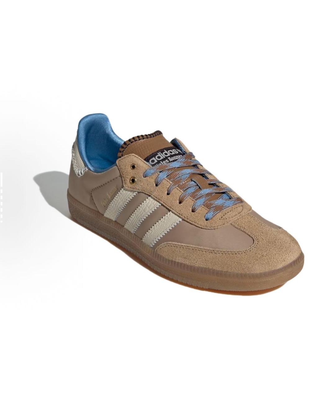 ADIDAS Коричневые кожаные кроссовки, фото 2