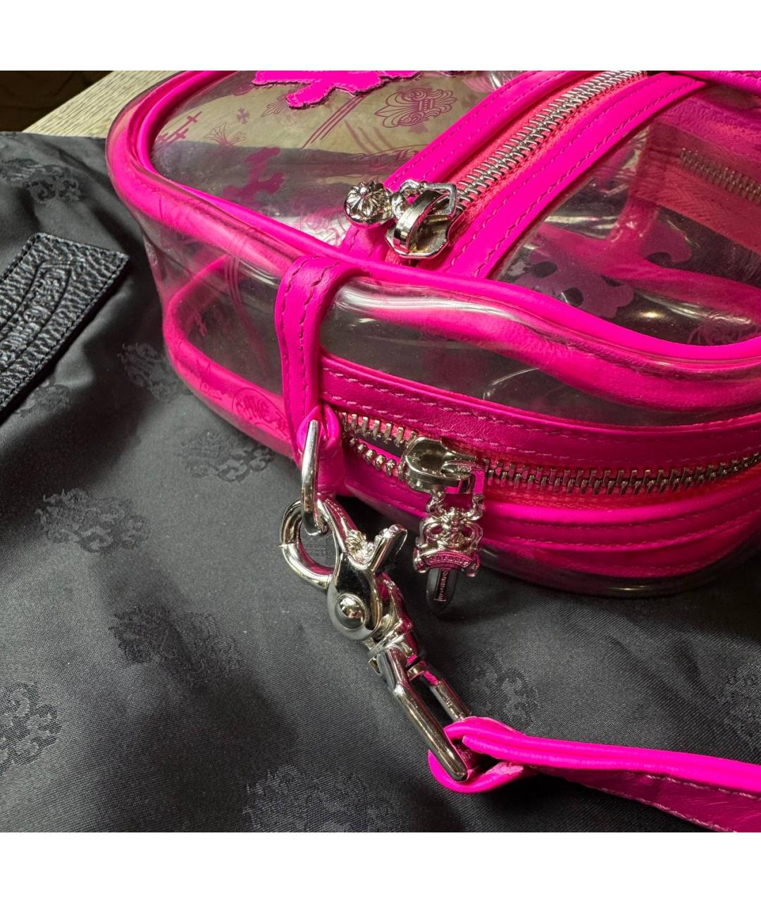 CHROME HEARTS Розовая кожаная сумка через плечо, фото 7