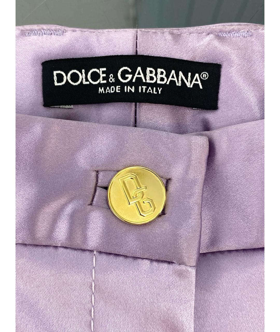 DOLCE&GABBANA Фиолетовые ацетатные прямые брюки, фото 4