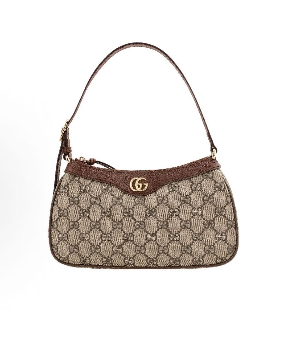 GUCCI Коричневая кожаная сумка с короткими ручками, фото 5