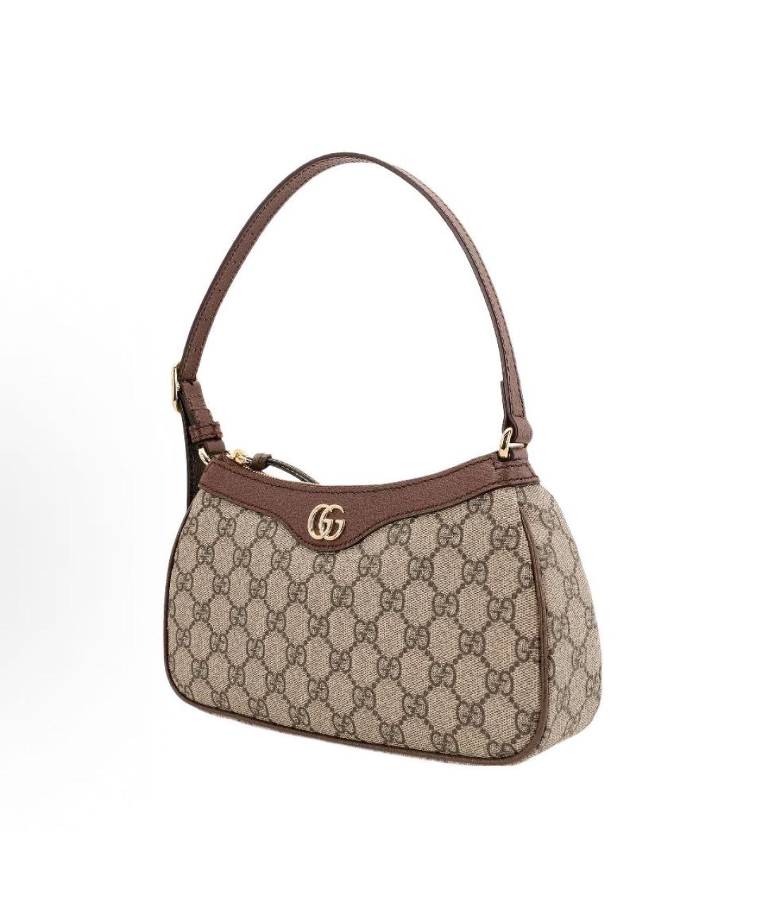 GUCCI Коричневая кожаная сумка с короткими ручками, фото 2