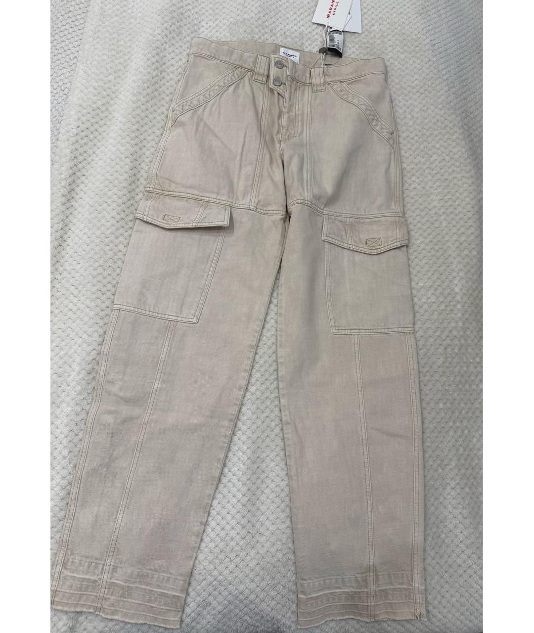 ISABEL MARANT ETOILE Бежевые хлопковые прямые джинсы, фото 2