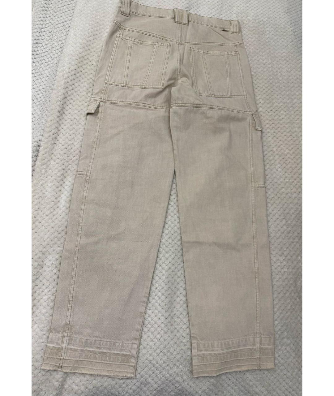 ISABEL MARANT ETOILE Бежевые хлопковые прямые джинсы, фото 6