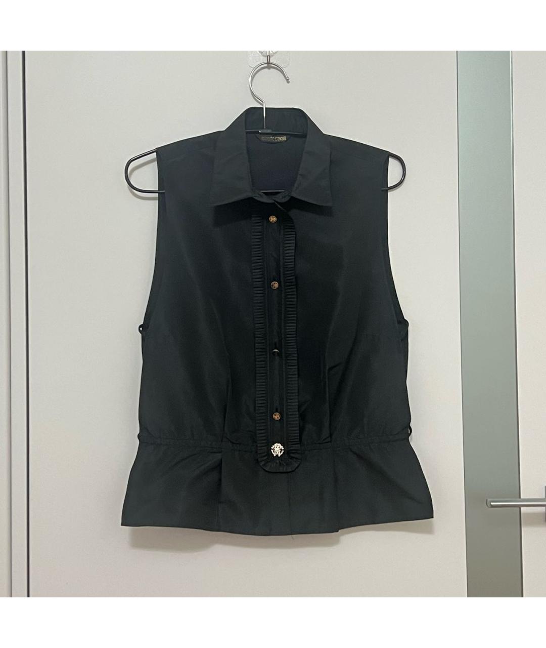 ROBERTO CAVALLI Черная полиэстеровая блузы, фото 7