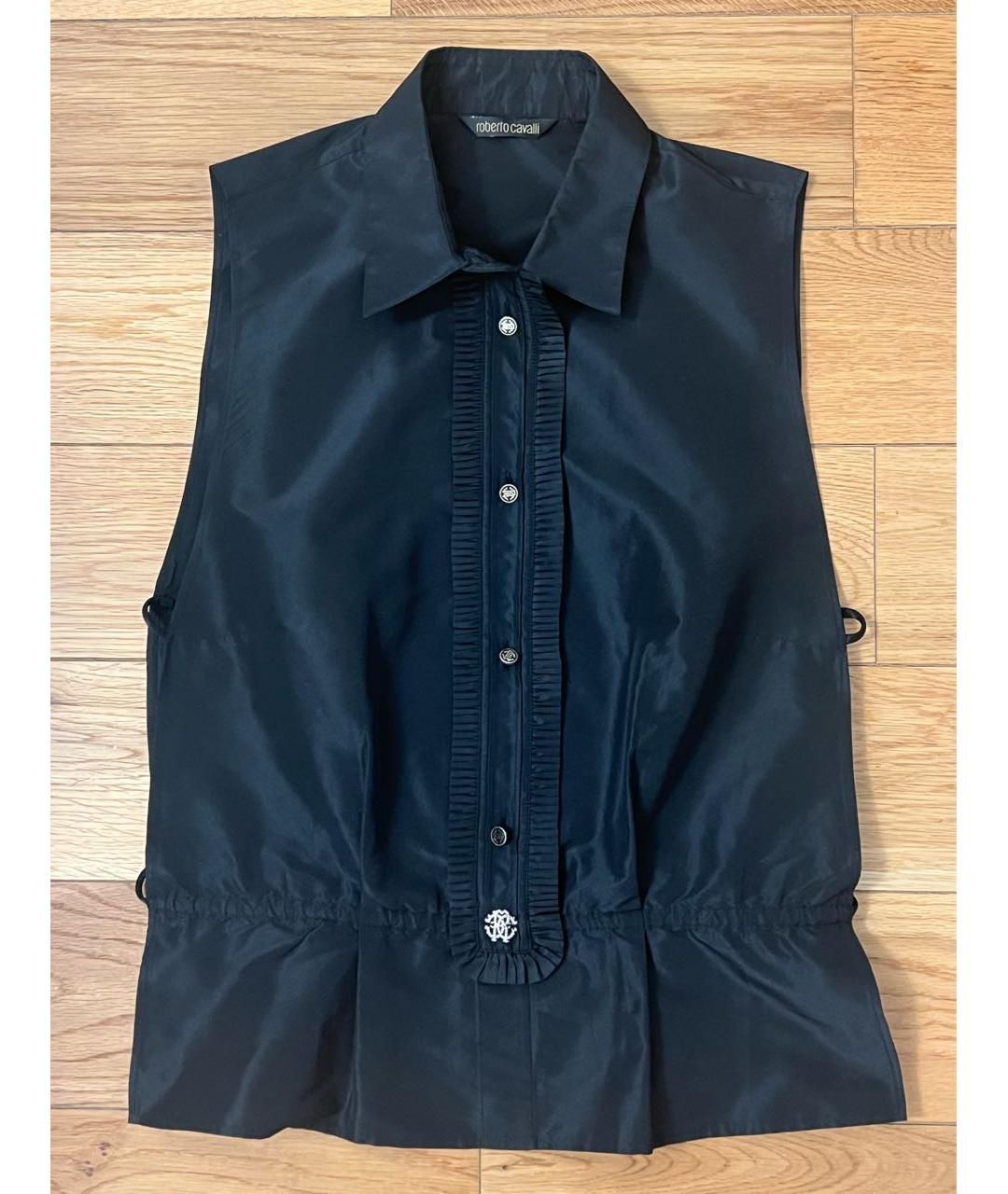 ROBERTO CAVALLI Черная полиэстеровая блузы, фото 5