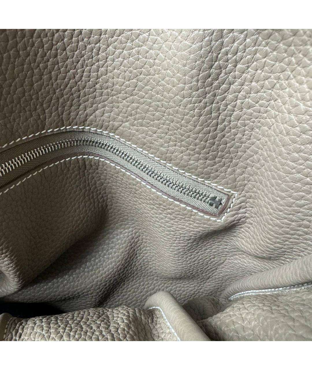 HERMES Бежевая кожаная сумка тоут, фото 8