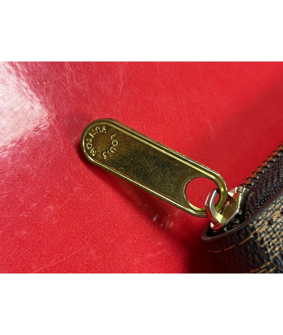 LOUIS VUITTON Коричневый кожаный кошелек, фото 5