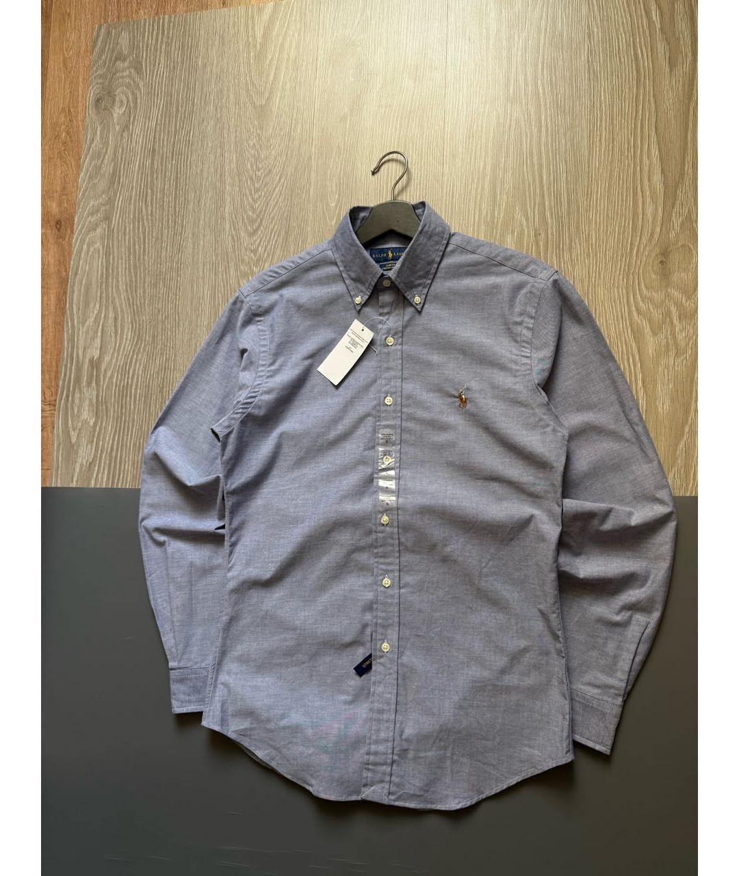 POLO RALPH LAUREN Синяя хлопковая классическая рубашка, фото 2