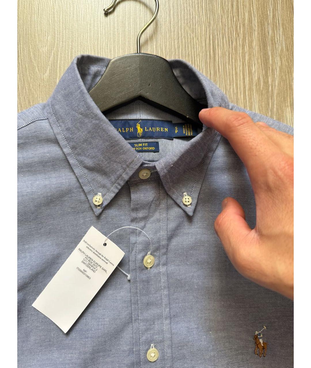 POLO RALPH LAUREN Синяя хлопковая классическая рубашка, фото 3