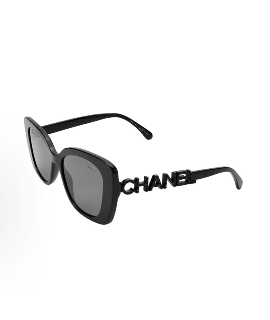 CHANEL Черные пластиковые солнцезащитные очки, фото 2