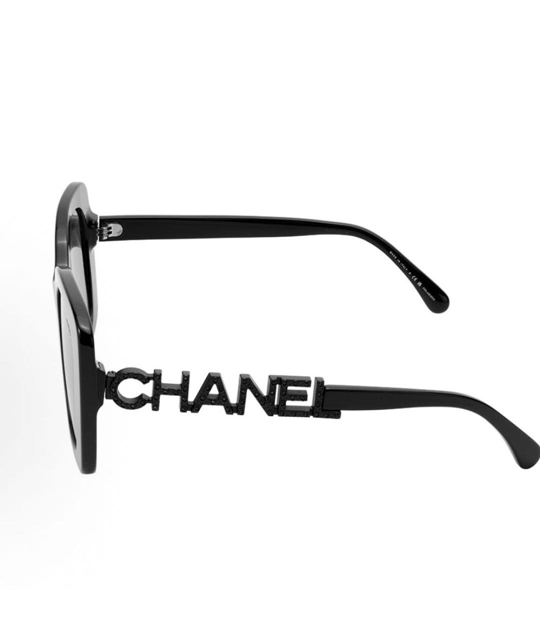 CHANEL Черные пластиковые солнцезащитные очки, фото 3