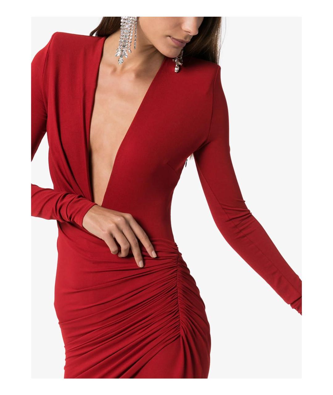 ALEXANDRE VAUTHIER Красное вискозное коктейльное платье, фото 3
