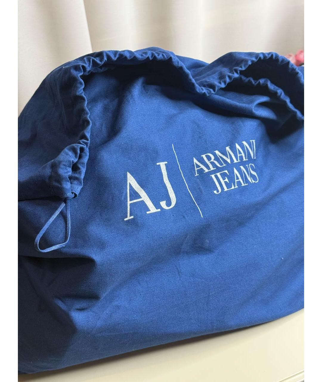 ARMANI JEANS Зеленая сумка тоут из лакированной кожи, фото 6