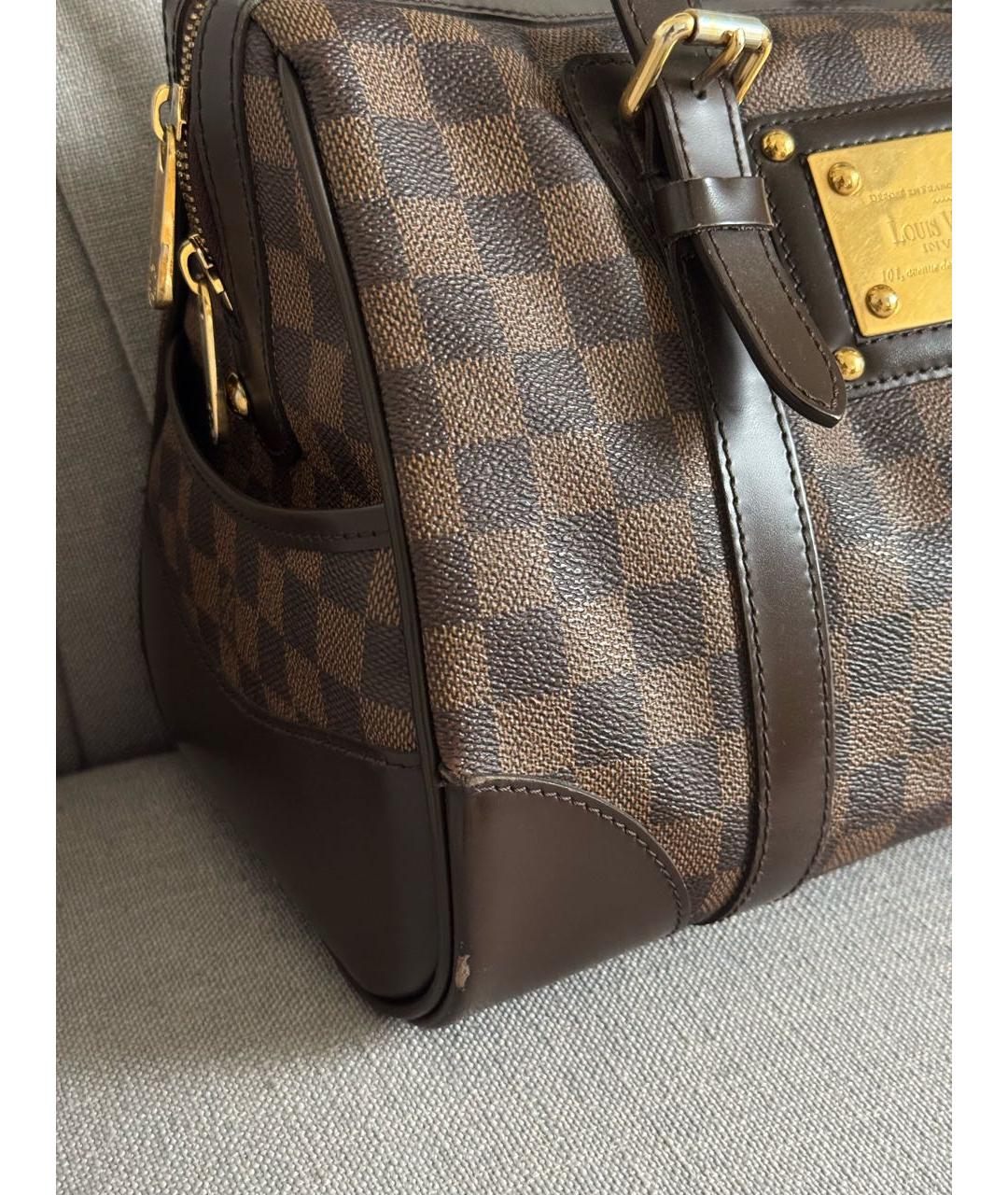 LOUIS VUITTON Коричневая кожаная сумка тоут, фото 4