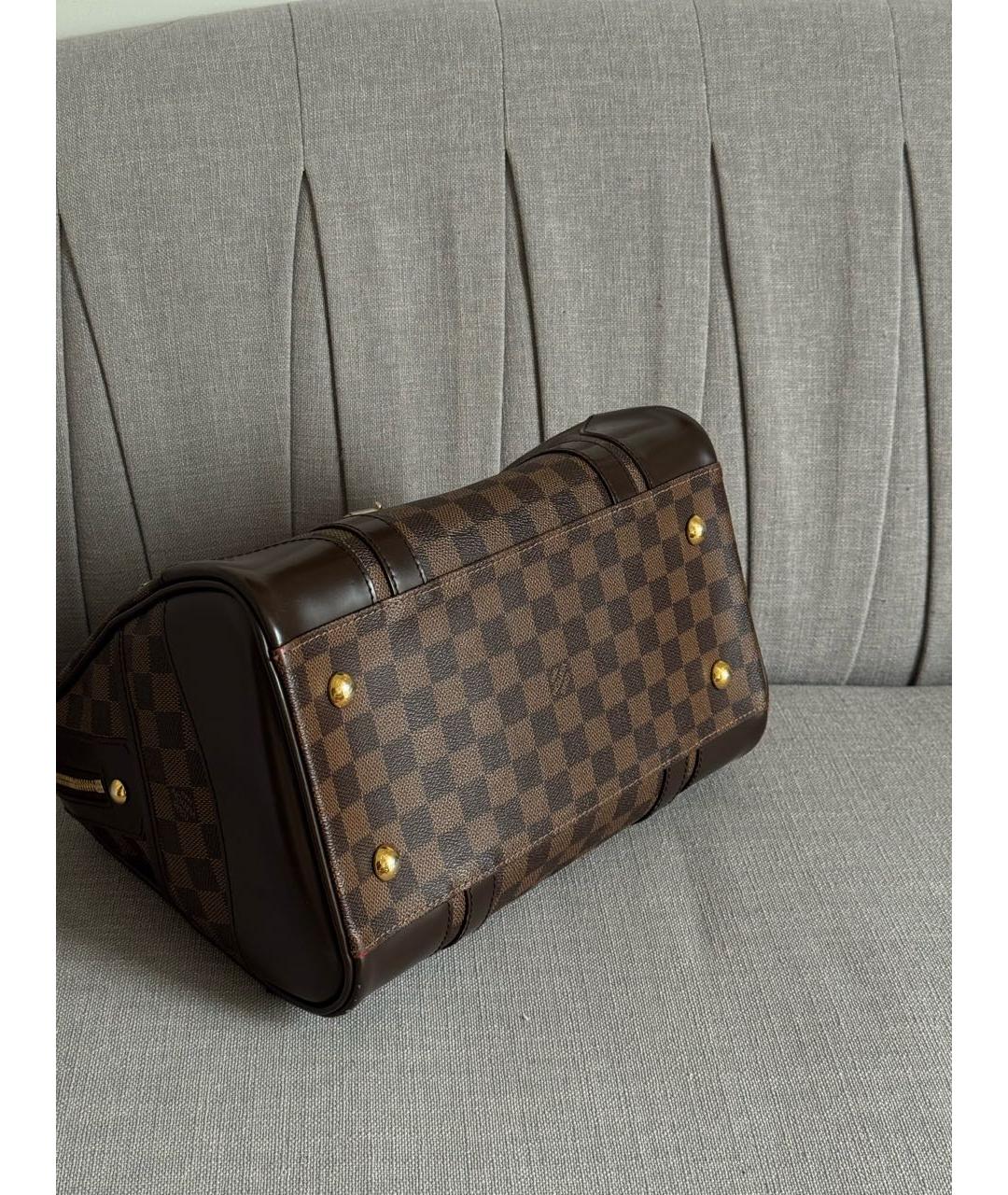 LOUIS VUITTON Коричневая кожаная сумка тоут, фото 5