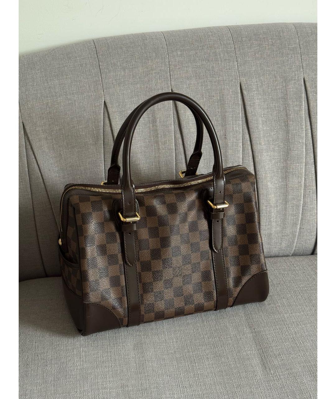 LOUIS VUITTON Коричневая кожаная сумка тоут, фото 3