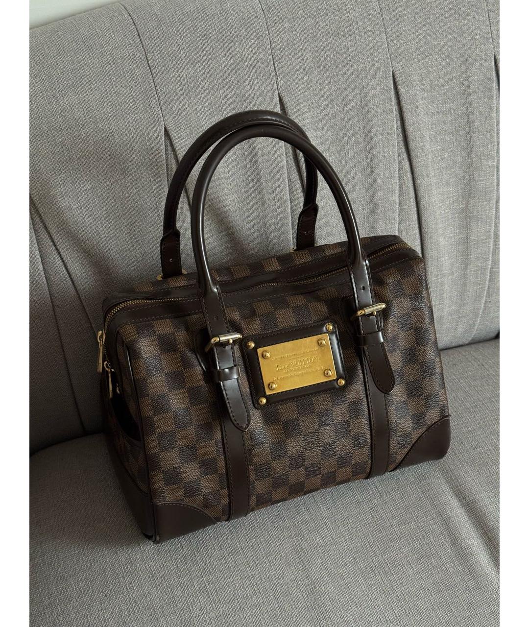 LOUIS VUITTON Коричневая кожаная сумка тоут, фото 2