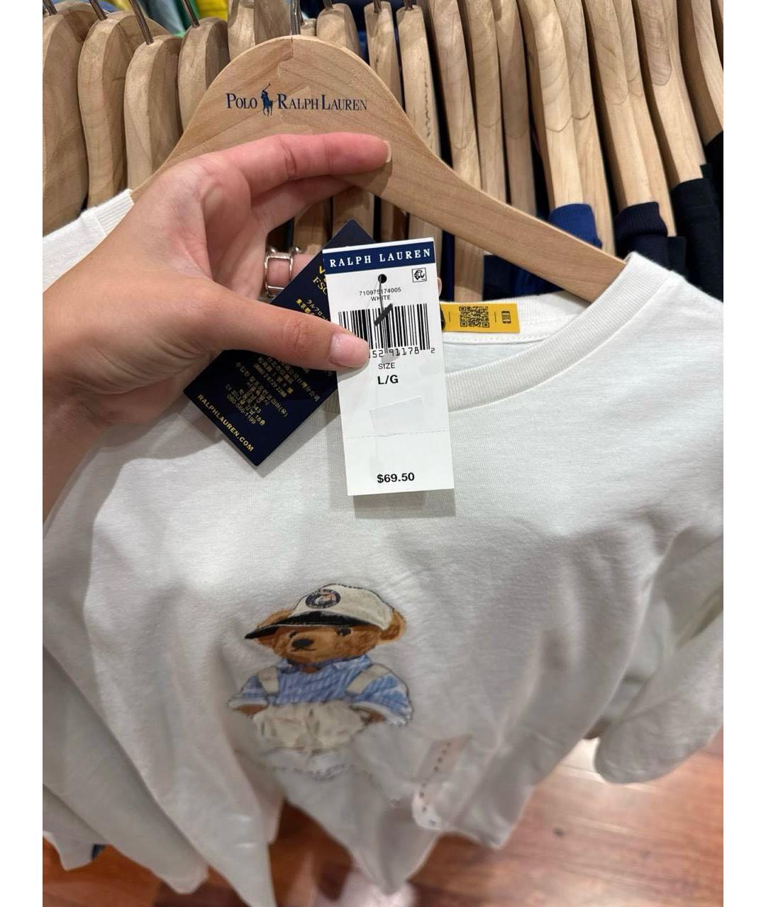 POLO RALPH LAUREN Белая хлопковая футболка, фото 3