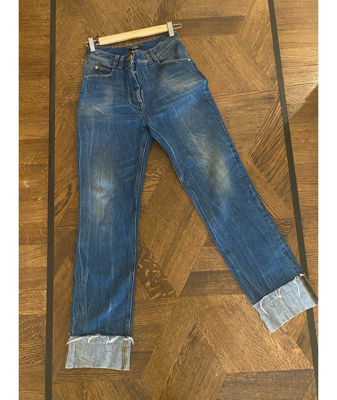 BALMAIN Синие хлопковые прямые джинсы, фото 6