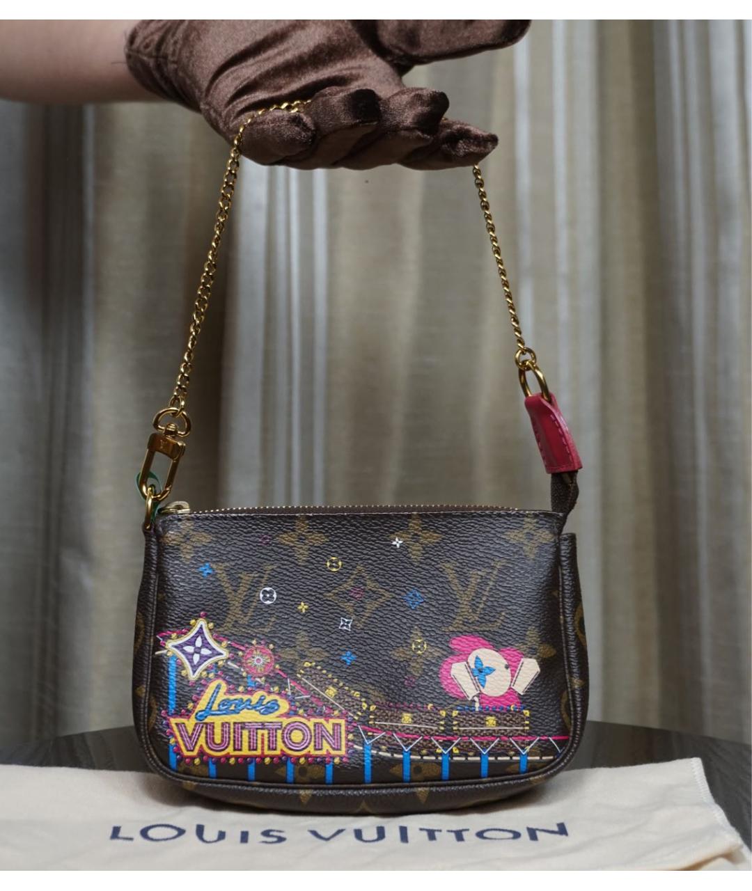 LOUIS VUITTON Коричневая кожаная сумка через плечо, фото 2