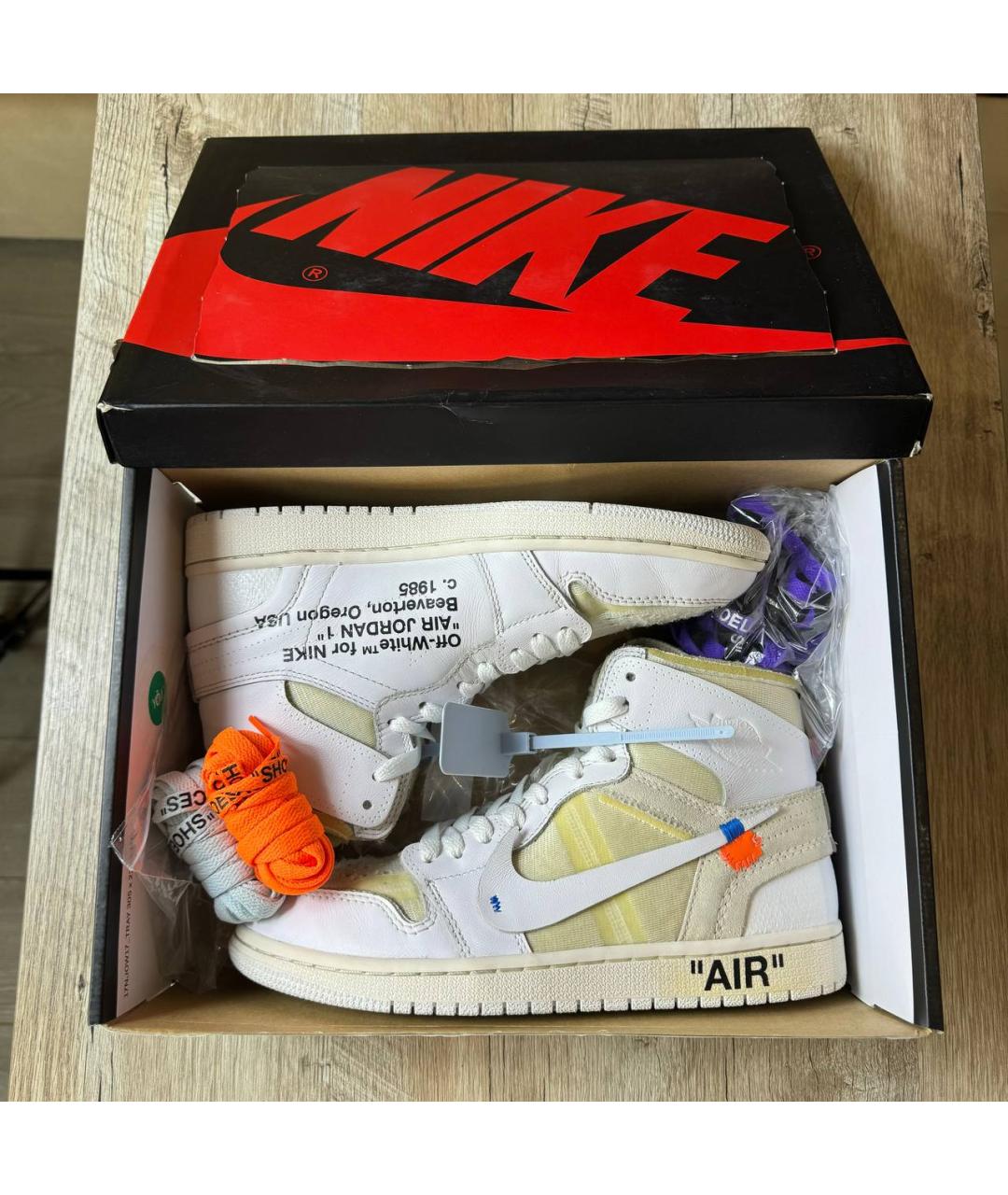 NIKE X OFF-WHITE Белые кожаные кроссовки, фото 10