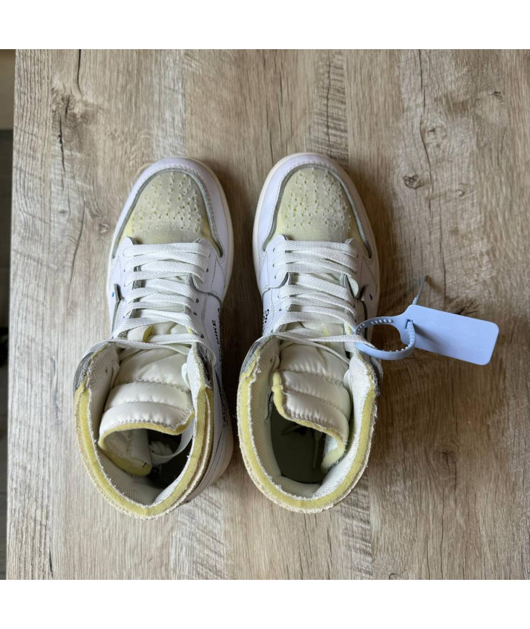 NIKE X OFF-WHITE Белые кожаные кроссовки, фото 7