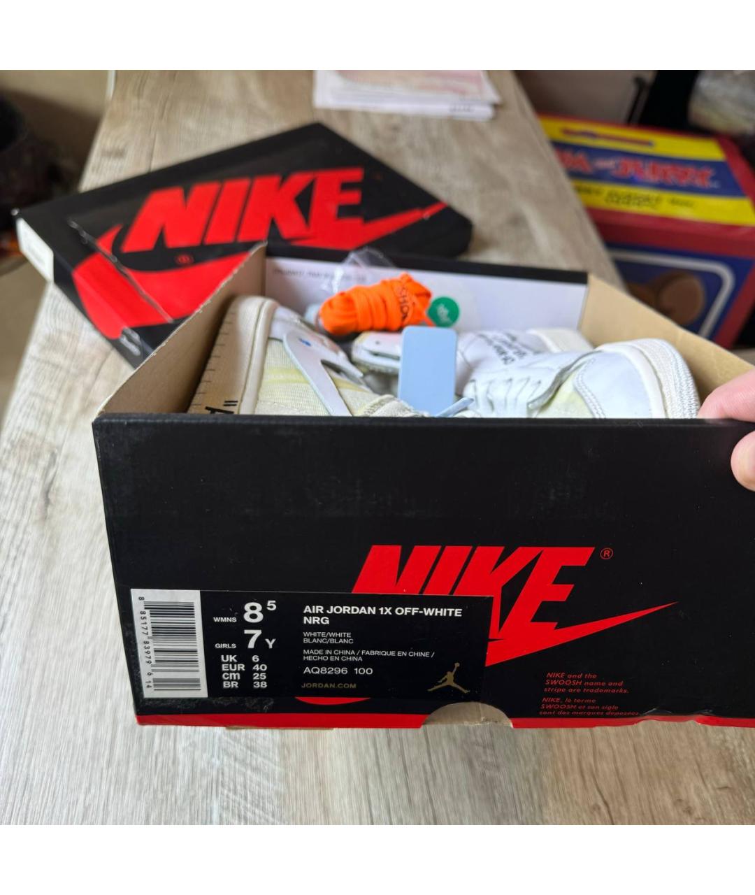 NIKE X OFF-WHITE Белые кожаные кроссовки, фото 2