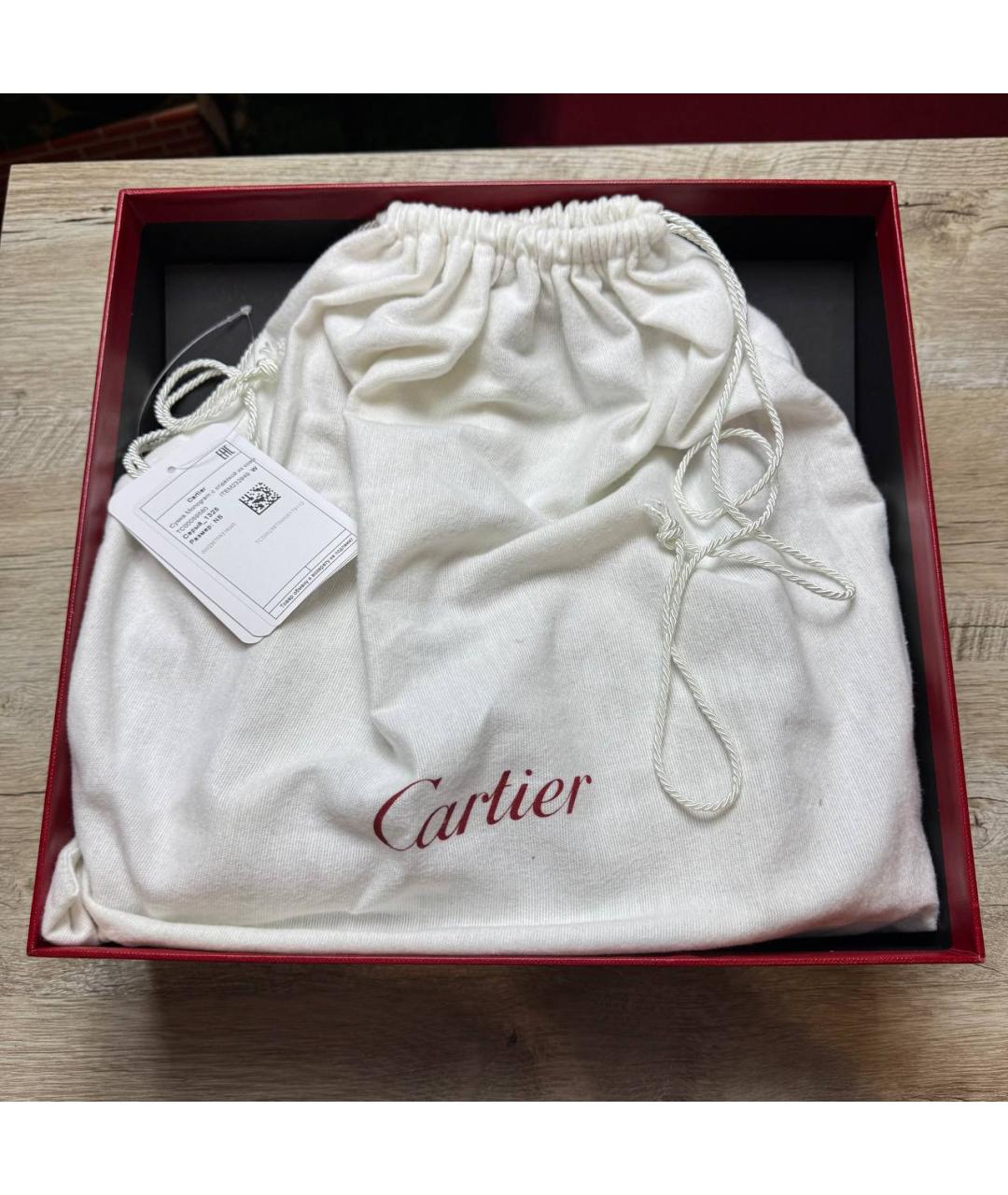 CARTIER Бежевая кожаная сумка с короткими ручками, фото 3