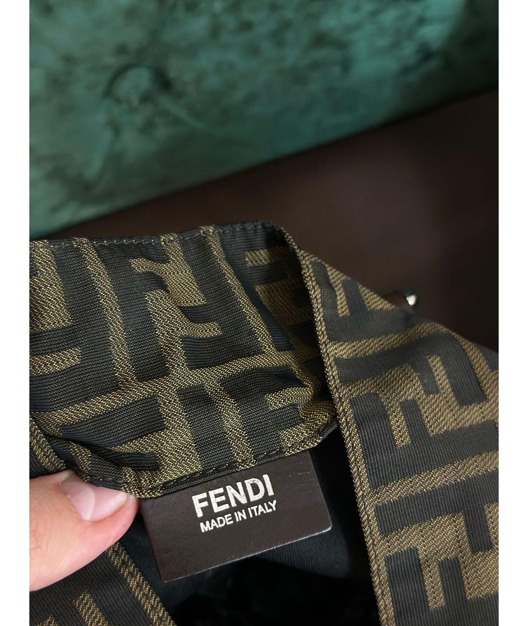 FENDI Коричневая хлопковая сумка тоут, фото 8