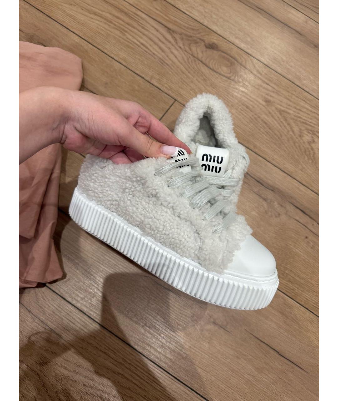 MIU MIU Серые кеды, фото 4