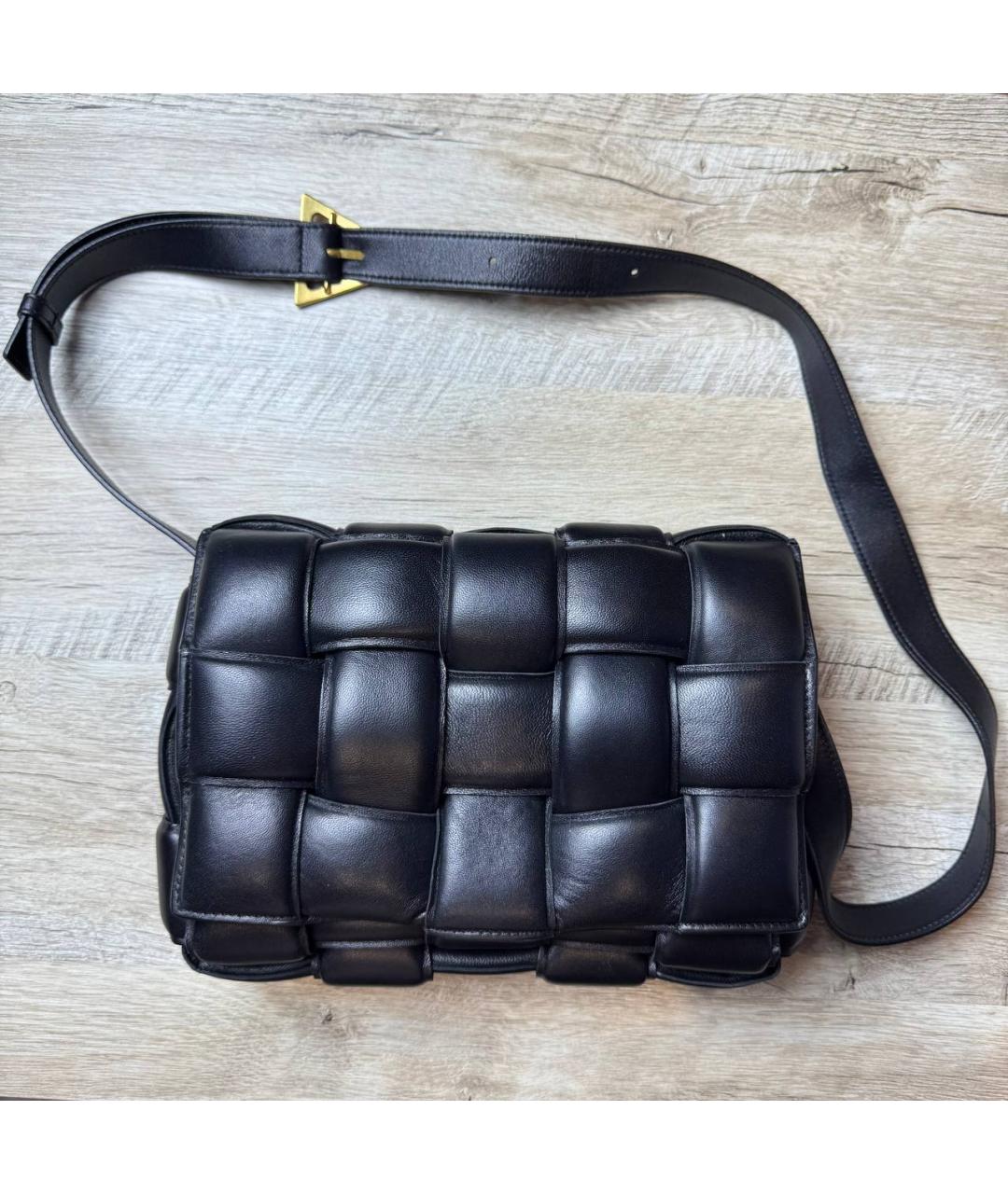 BOTTEGA VENETA Черная кожаная сумка через плечо, фото 3