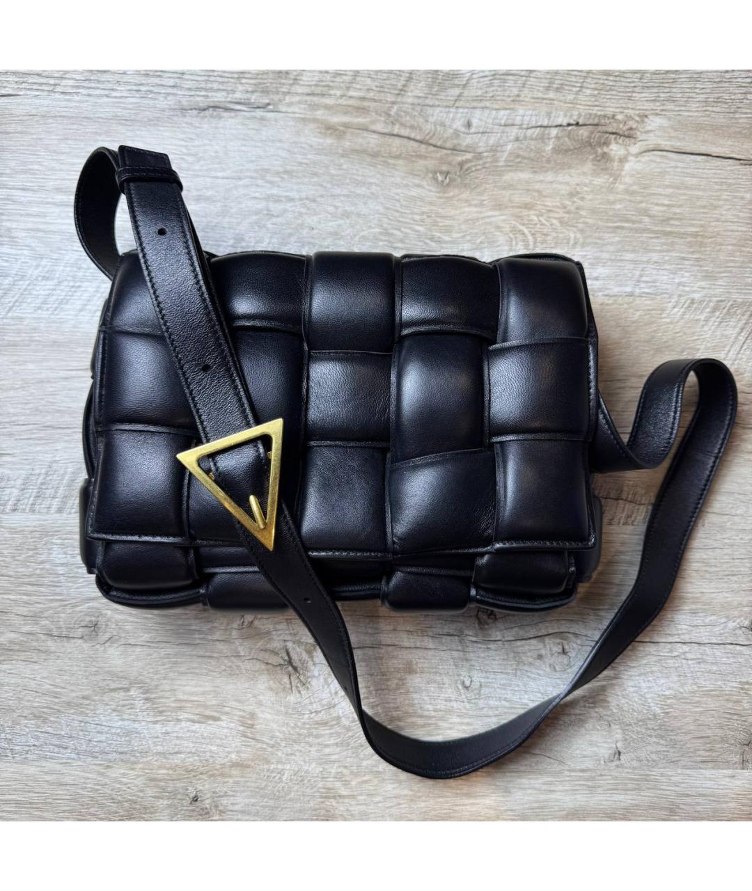BOTTEGA VENETA Черная кожаная сумка через плечо, фото 10