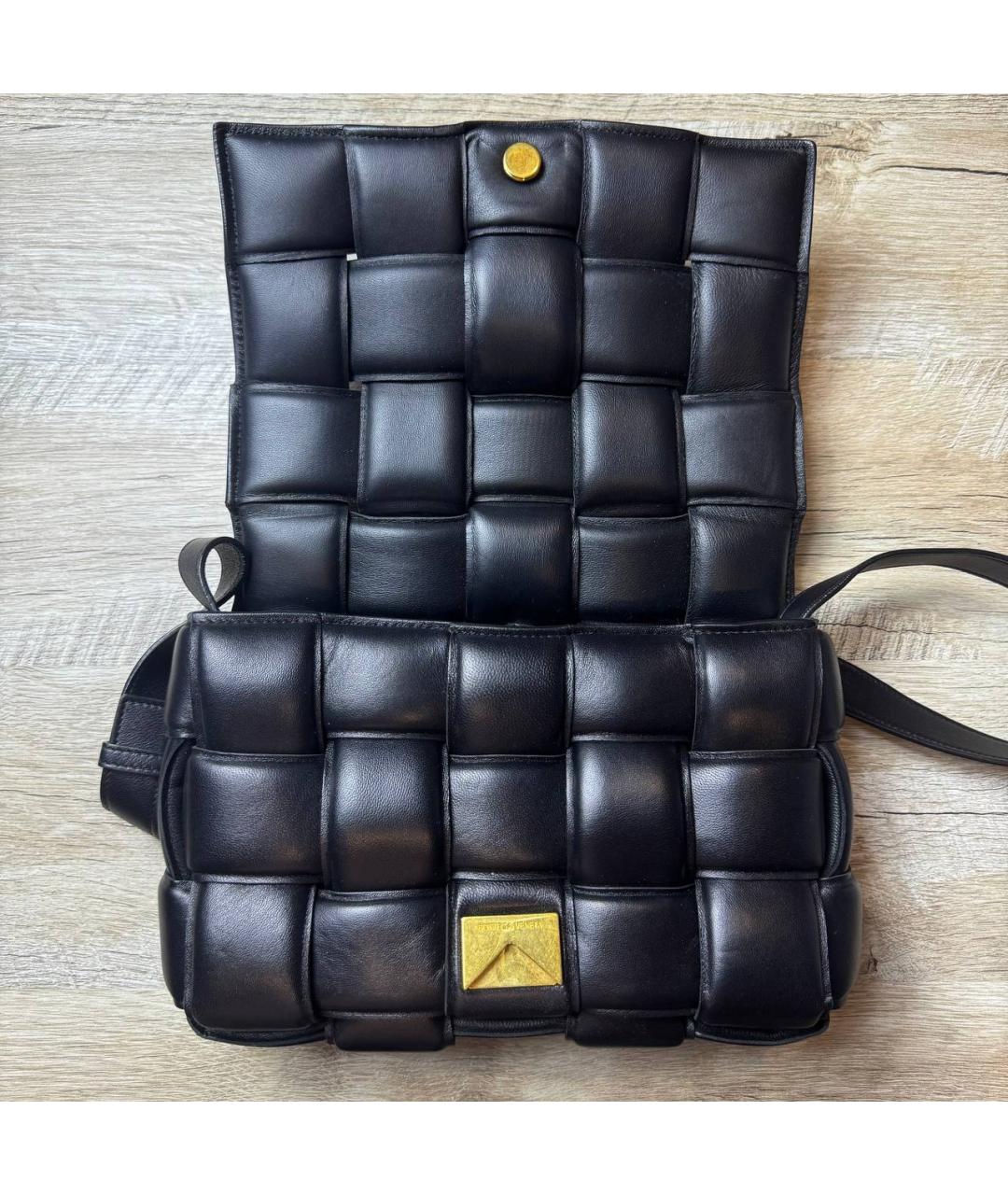 BOTTEGA VENETA Черная кожаная сумка через плечо, фото 8