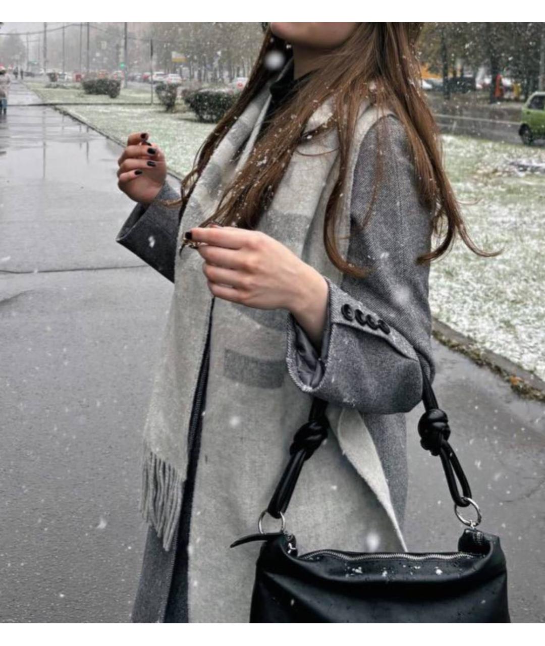 JACQUEMUS Серый шерстяной шарф, фото 4