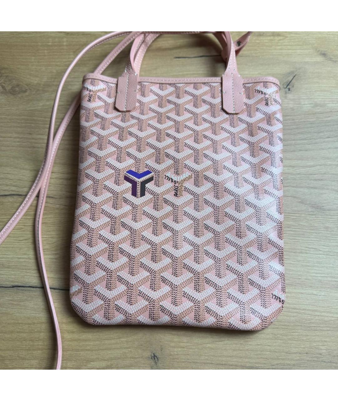GOYARD Розовая кожаная сумка через плечо, фото 4