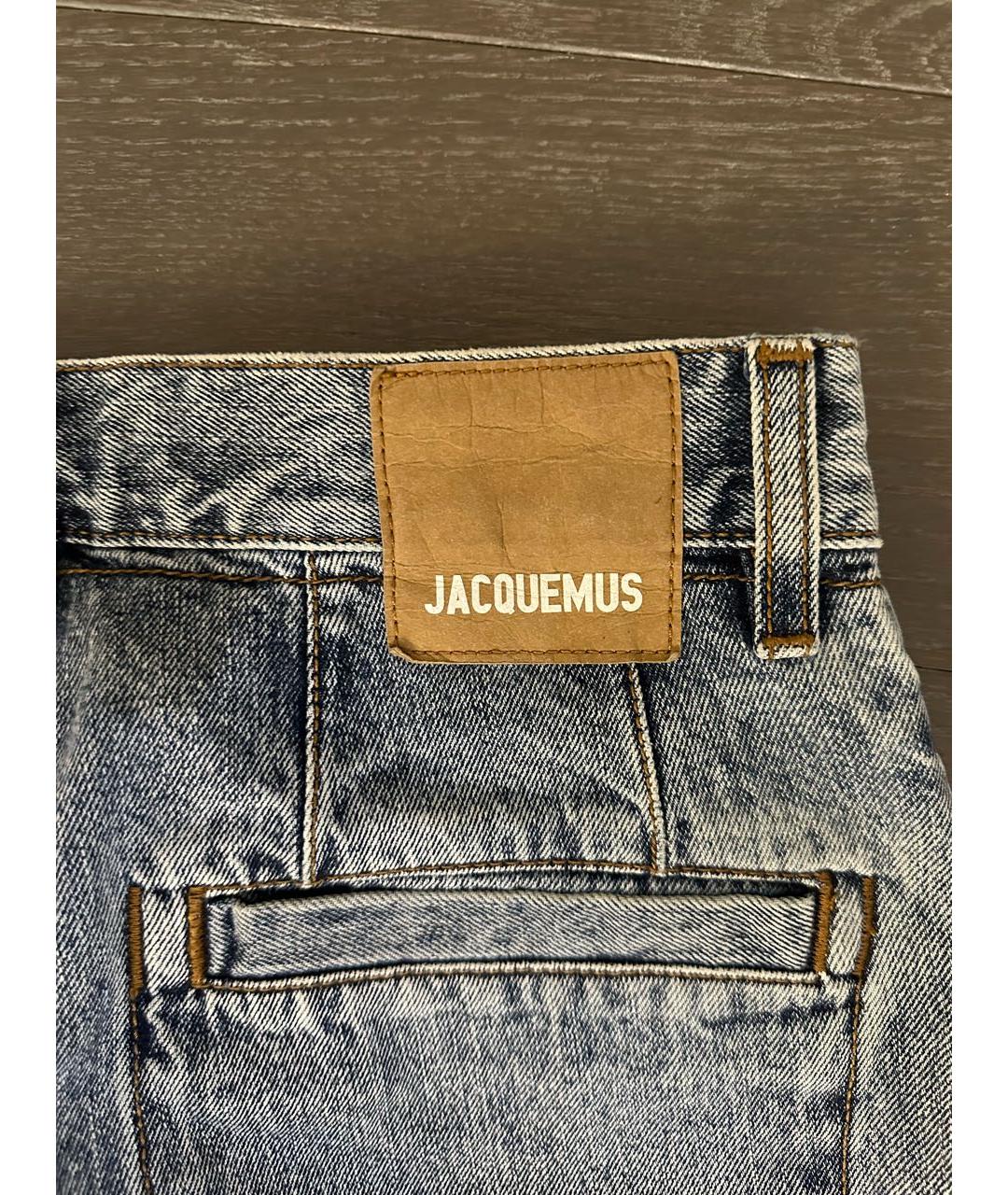 JACQUEMUS Голубые хлопковые прямые джинсы, фото 4