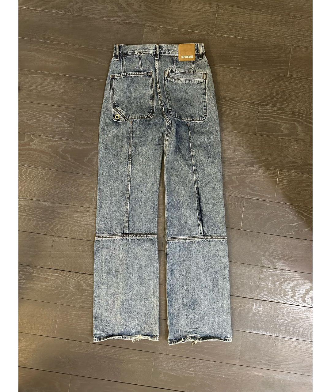 JACQUEMUS Голубые хлопковые прямые джинсы, фото 2